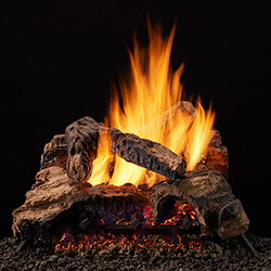 24" Duzy 2 Ceramic Logs with 24" Radiant IPI Vented Burner (Electronic Ignition) - Majestic