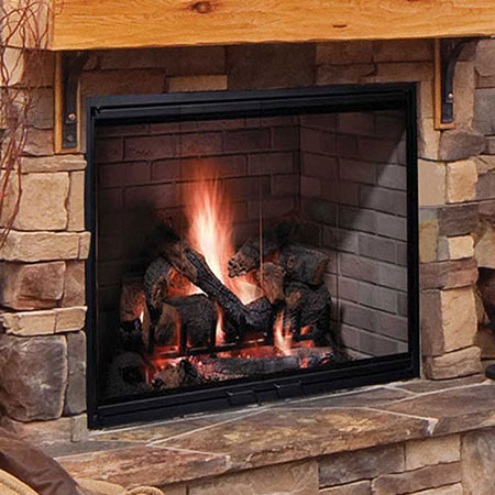 50" Biltmore Radiant Wood Burning Fireplace, Traditional Liner -Majestic