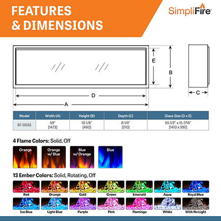 Forum 55 OutdoorLinear Electric Fireplace - SimpliFire